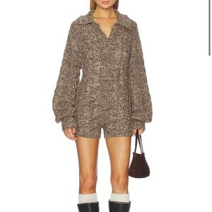 ISO For Love And Lemons Nathalie Brown Knit Romper